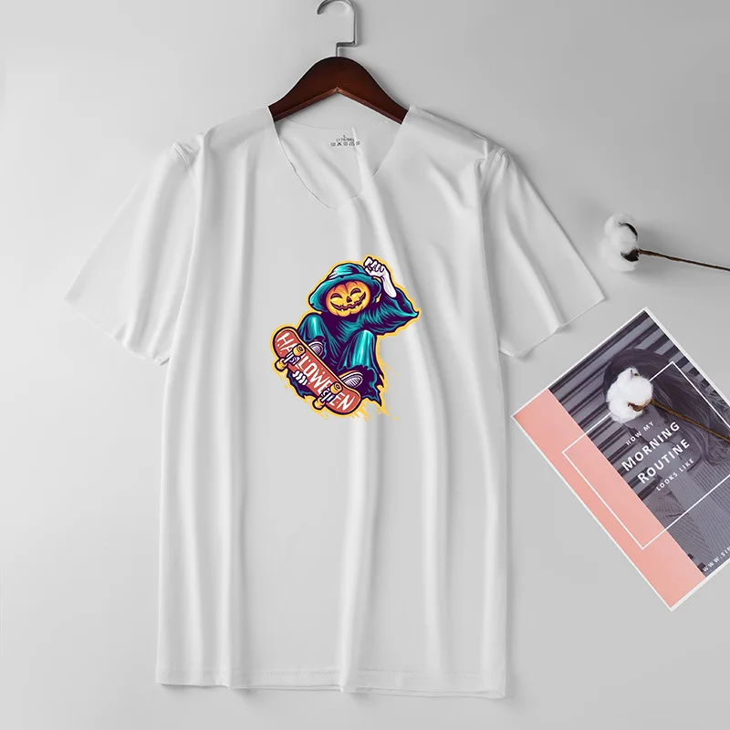 Hip Hop Skateboard Pumpkin Print T-shirt For Men Tee Tops Ice Short Sleeve V Collared Tshirt Male Seamless T Shirt Men Clothe
Hip Hop Skateboard Pumpkin Print T-shirt For Men Tee Tops Ice Short Sleeve V Collared Tshirt Male Seamless T Shirt Men Clothe