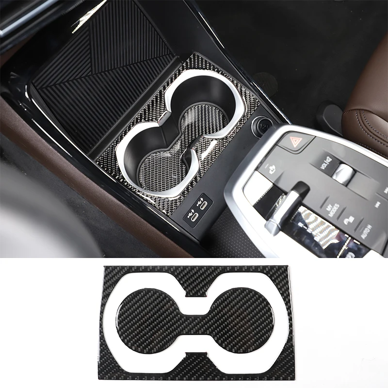 

Для BMW X1 U11 2023-2024 Автомобильный Центральный контроллер держатель стакана для воды декоративная наклейка мягкое углеродное волокно аксессуары для интерьера