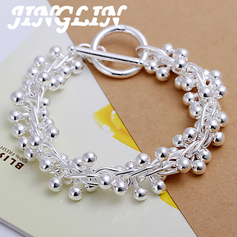 JINGLIN 925 Sterling Silver Bracelets Chram Solid Chain Beads Fashion Beautiful Top Quality Women Wedding Jewelry Free Shipping
JINGLIN 925 Sterling Silver Bracelets Chram Solid Chain Beads Fashion Beautiful Top Quality Women Wedding Jewelry Free Shipping