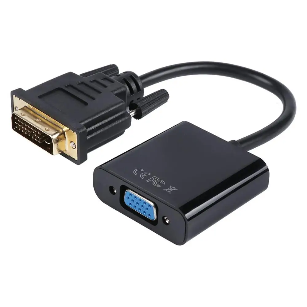 

DVI-D 24+1 Male to VGA Female Converter HD 1080P to HDTC Converter for VGA equipped PC monitors and displays