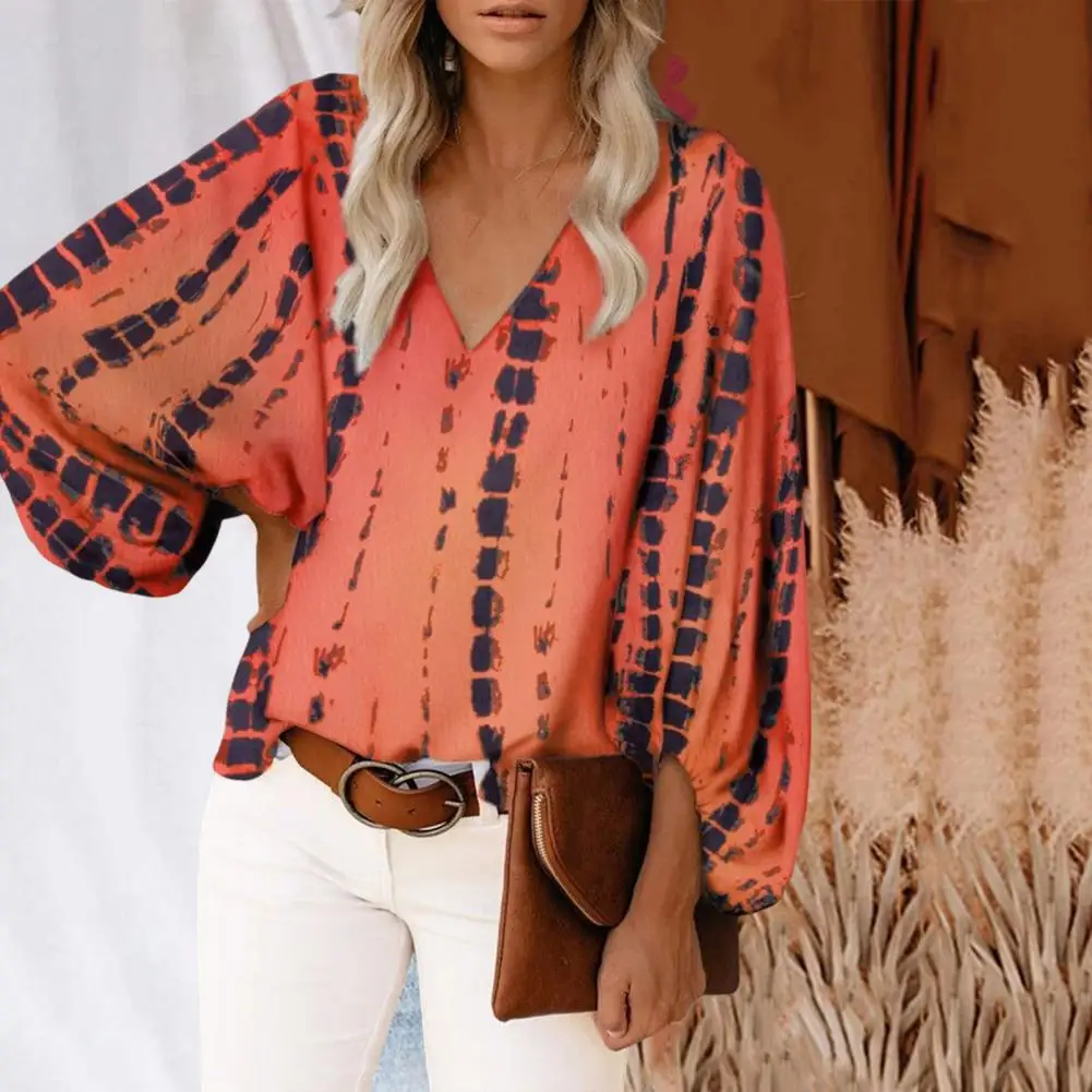 Pullover Shirt Chic Women Casual Printing Loose Elegant Shirt V-neck Anti-Pilling Casual Shirt
Pullover Shirt Chic Women Casual Printing Loose Elegant Shirt V-neck Anti-Pilling Casual Shirt