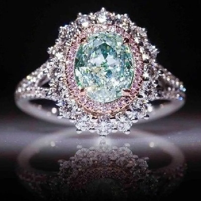 European and American Fashion Women's Fan Color Diamond Oval Water Drop Cross Crystal Diamond Ring Jewelry Bride Wedding Engagem
European and American Fashion Women's Fan Color Diamond Oval Water Drop Cross Crystal Diamond Ring Jewelry Bride Wedding Engagem
