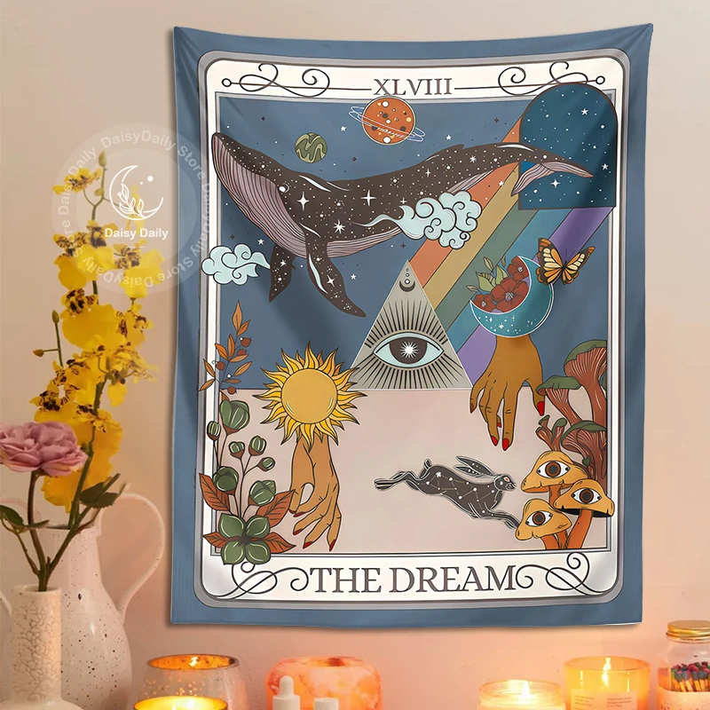 

The Dream Tarot Tapestry Wall Hanging Trippy Mystical Witchy Magical Dreamscape Tarot Lover Aesthetic Hippie Dorm Art Home Decor