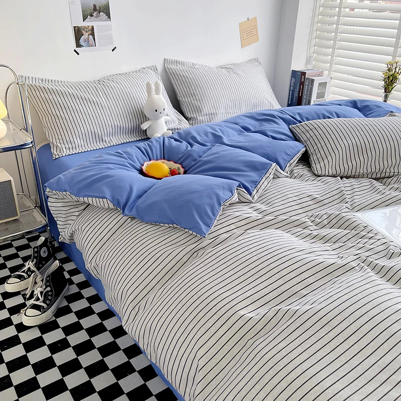 Autumn and Winter Thickened Washed Quilt Cover Printed Striped Check Single Nordic Bedcover Set Double Bed Sheet 150 220 Linen
Autumn and Winter Thickened Washed Quilt Cover Printed Striped Check Single Nordic Bedcover Set Double Bed Sheet 150 220 Linen
