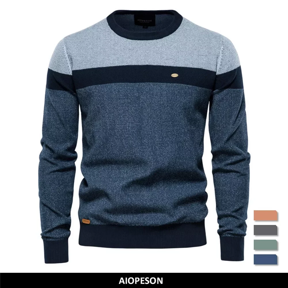 Spliced Cotton Sweater Men Casual O-neck High Quality Pullover Knitted Sweaters Male New Winter Brand Mens Sweaters
Spliced Cotton Sweater Men Casual O-neck High Quality Pullover Knitted Sweaters Male New Winter Brand Mens Sweaters