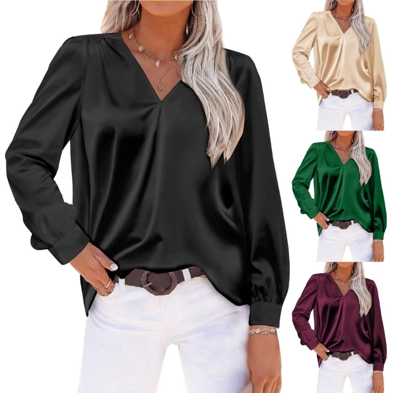 Blouses for Womens Fashion, Casual Long Sleeve Satins Shirts Tops,Thin Pullover Tops Solid Color Tops
Blouses for Womens Fashion, Casual Long Sleeve Satins Shirts Tops,Thin Pullover Tops Solid Color Tops