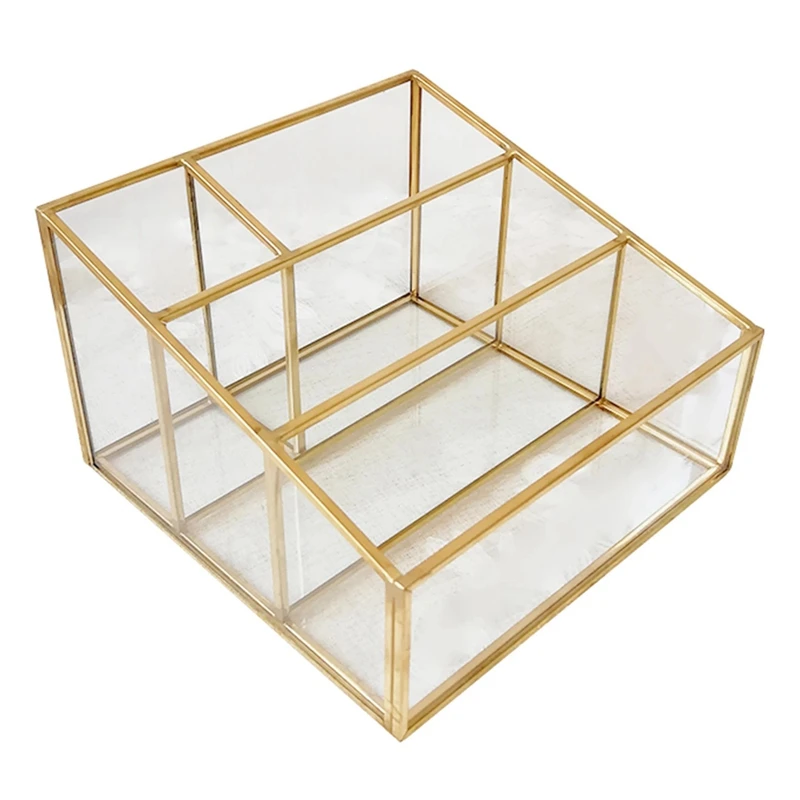 Makeup Organizer Glass Brush Holder Cosmetic Storage Vanity Decoration Jewelry Box Make Up Brushes Case 
Makeup Organizer Glass Brush Holder Cosmetic Storage Vanity Decoration Jewelry Box Make Up Brushes Case