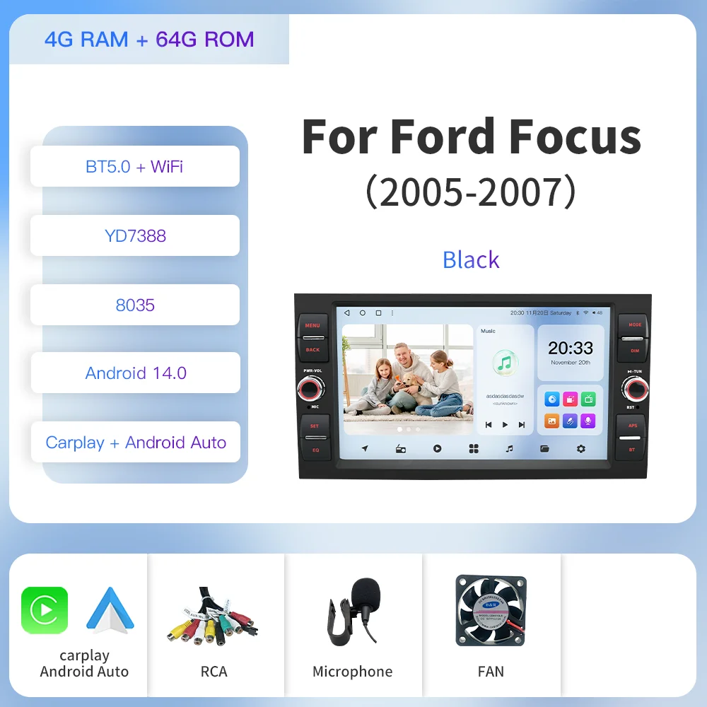 Мультимедийная магнитола Kapud для Ford Focus 2, стерео-система на Android 12, с 8 "экраном, GPS, Wi-Fi, для Ford Focus 2, Kuga Fiesta, Mondeo 4, C-Max, Carplay, Navi, BT
Мультимедийная магнитола Kapud для Ford Focus 2, стерео-система на Android 12, с 8 "экраном, GPS, Wi-Fi, для Ford Focus 2, Kuga Fiesta, Mondeo 4, C-Max, Carplay, Navi, BT
