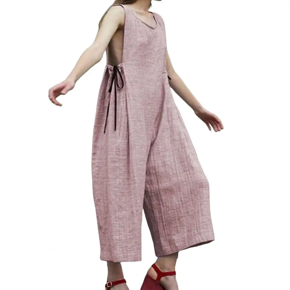 Summer Women Jumpsuit 2023 O-neck Wide Leg Solid Color Lace Up Loose Sleeveless Casual Jumpsuit Female Clothes Beach Romper
Summer Women Jumpsuit 2023 O-neck Wide Leg Solid Color Lace Up Loose Sleeveless Casual Jumpsuit Female Clothes Beach Romper