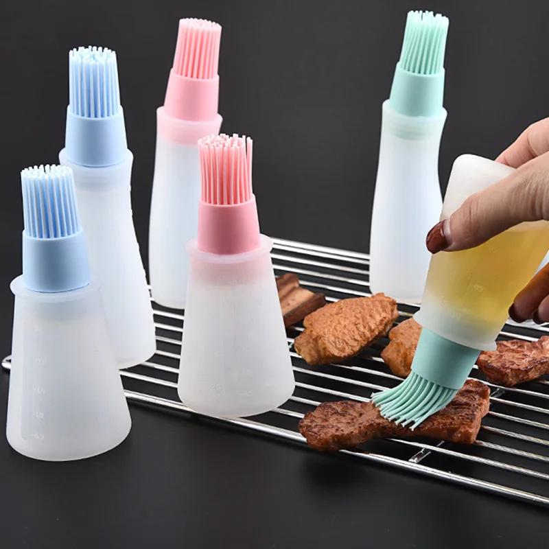 Portable Silicone Oil Bottle with Brush Grill Oil Brushes Liquid Oil Pastry for Kitchen Baking BBQ Tool Kitchen Tools for BBQ
Portable Silicone Oil Bottle with Brush Grill Oil Brushes Liquid Oil Pastry for Kitchen Baking BBQ Tool Kitchen Tools for BBQ