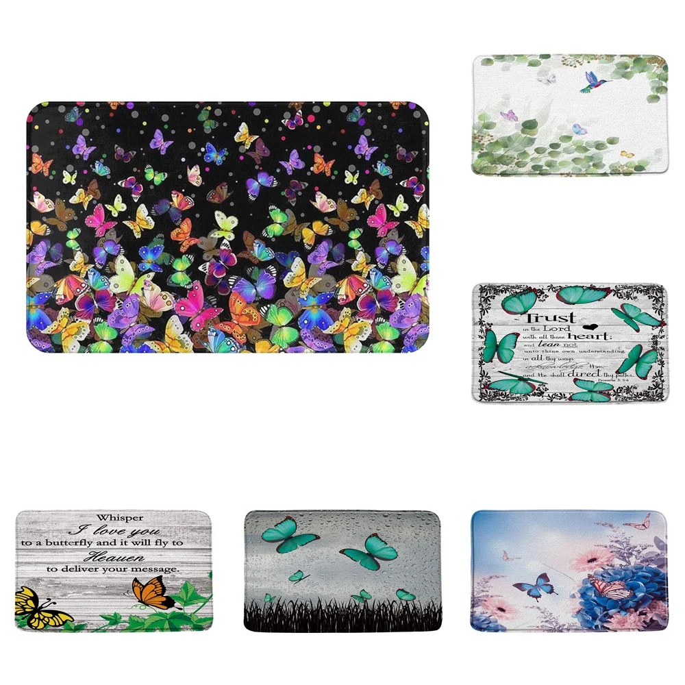 Colorful Teal Butterfly Bath Mats Watercolor Animal Non-slip Carpet Modern Motto Kitchen Doormat Green Leaves Bathroom Decor Rug
Colorful Teal Butterfly Bath Mats Watercolor Animal Non-slip Carpet Modern Motto Kitchen Doormat Green Leaves Bathroom Decor Rug