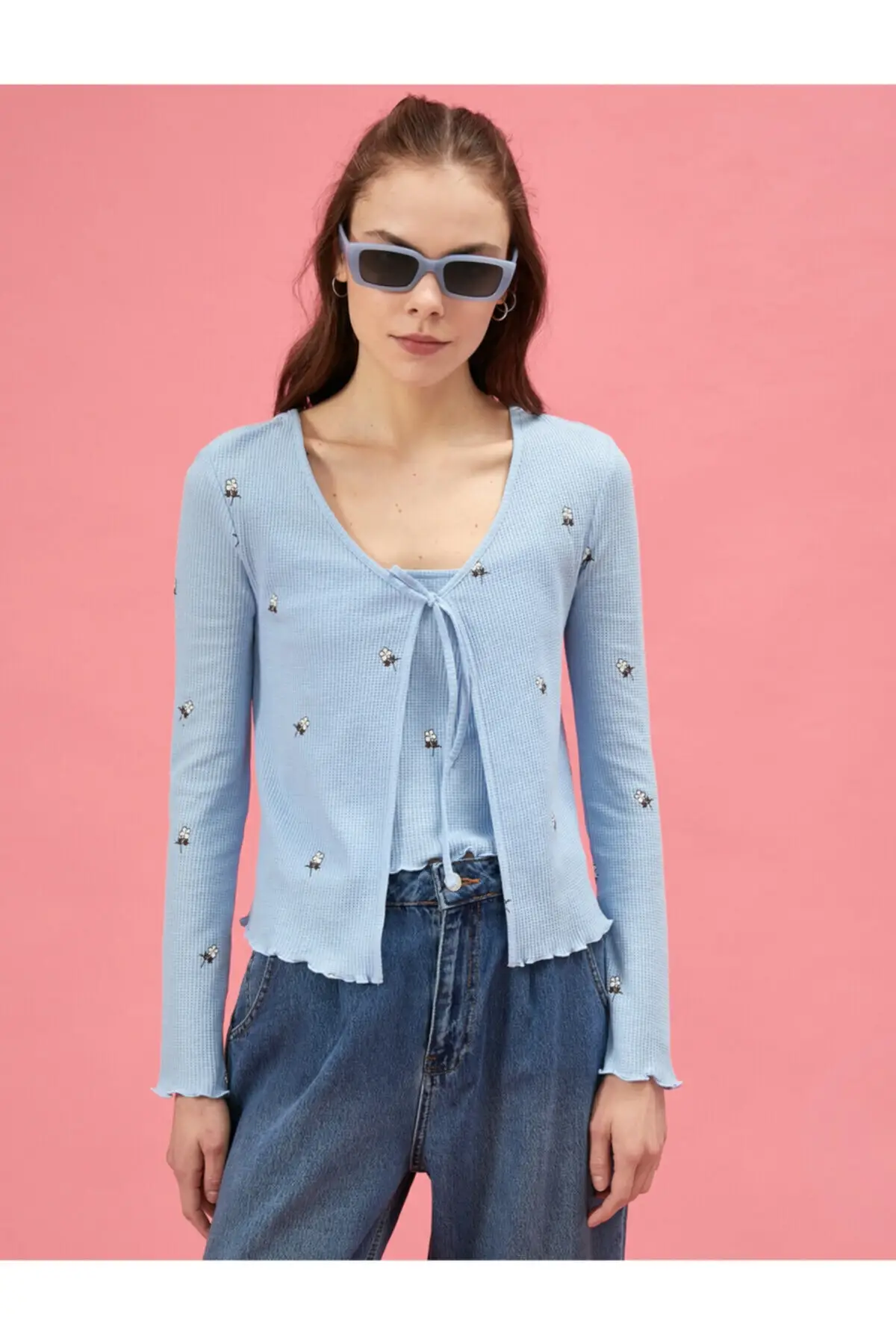 Women's Cardigan Blue Floral Printed Casual Knitted Quality Fashion Cardigan Sweaters Loose Sweater Jumper
Women's Cardigan Blue Floral Printed Casual Knitted Quality Fashion Cardigan Sweaters Loose Sweater Jumper