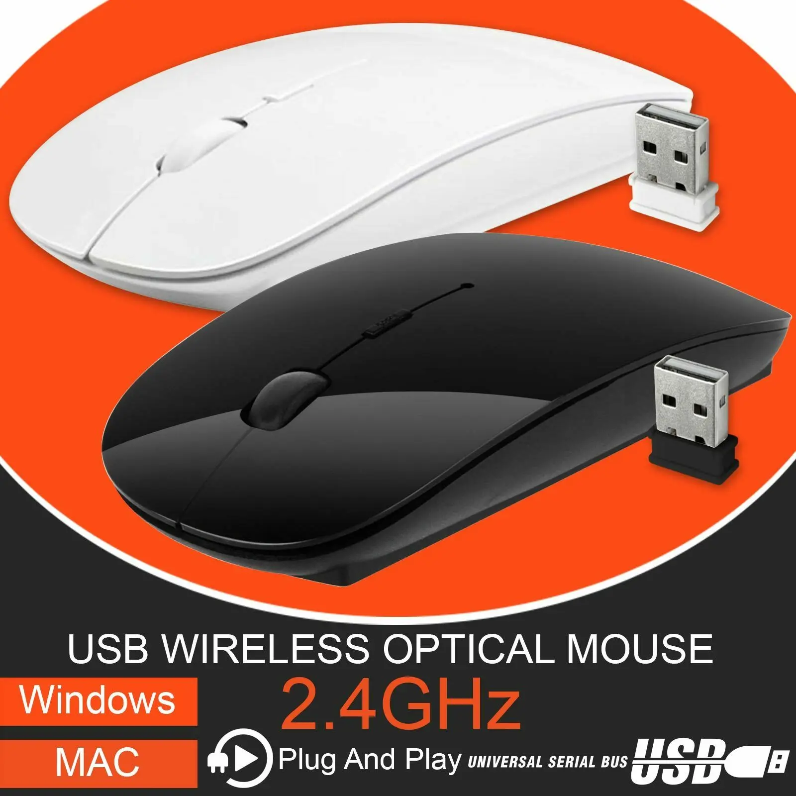 

2.4 GHz Wireless Cordless Mouse Mice Optical Scroll For PC Laptop Computer + USB
