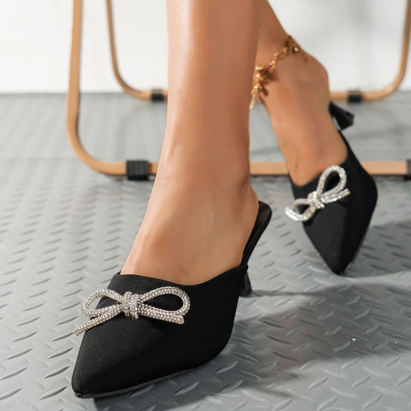 Brand High Heel Sandals Summer 2023 New Pointed Toe Stiletto Black Sexy Ladies Sandals Bow Big Size Slippers Shoe Woman Mules
Brand High Heel Sandals Summer 2023 New Pointed Toe Stiletto Black Sexy Ladies Sandals Bow Big Size Slippers Shoe Woman Mules