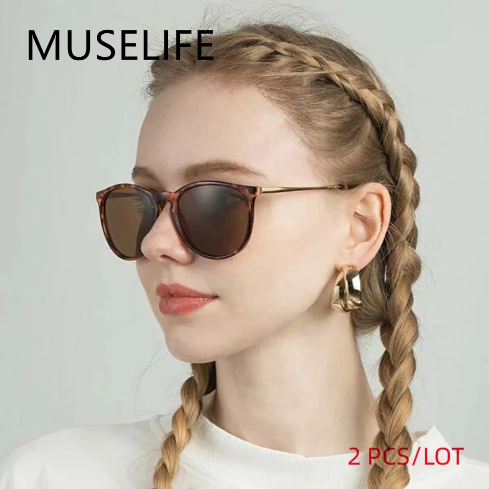 

MUSELIFE Fashions 2023 Oval Small Sunglasses Clear Classic UV400 Sun Glasses Trends Female Transparent Shades For Women