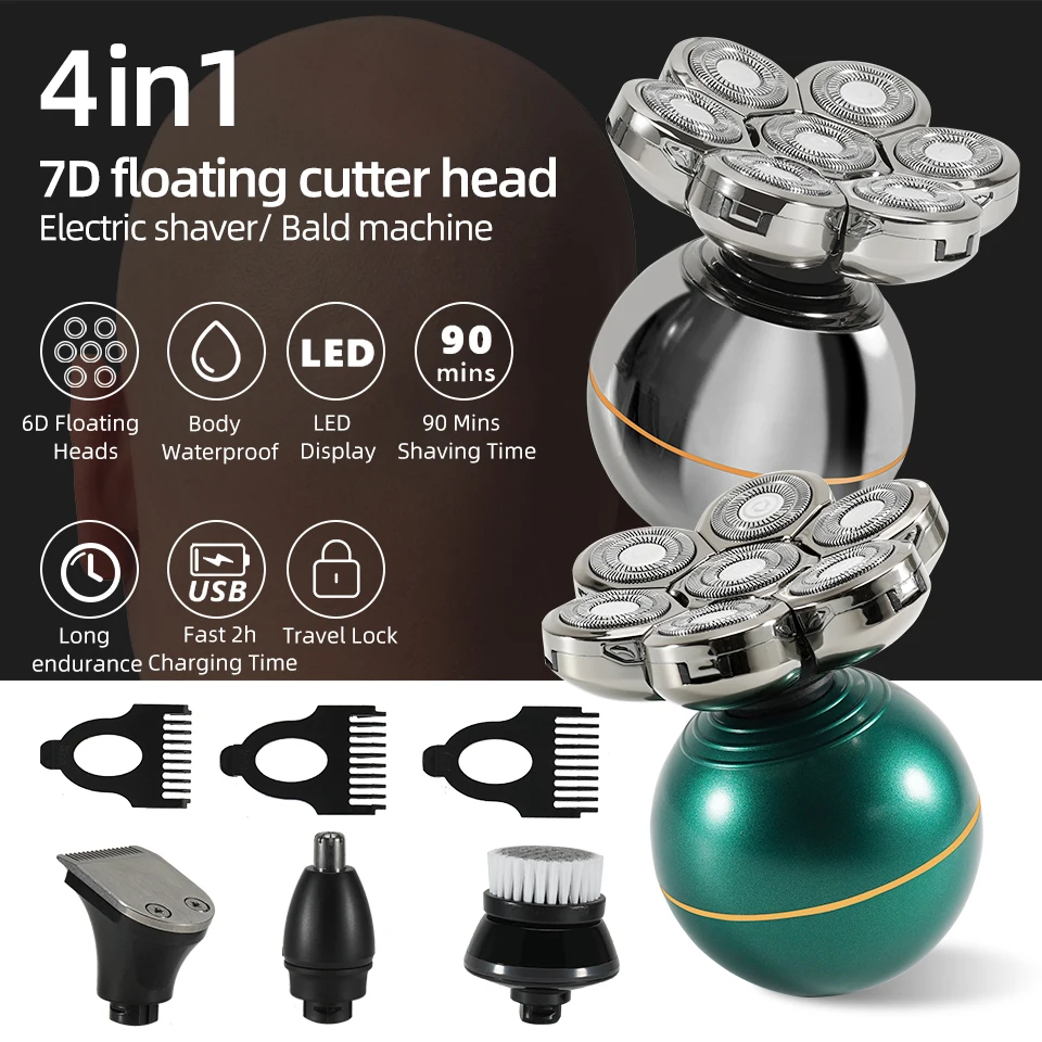 7-Blade Grooming Kit Electric Shaver For Men Head Rechargeable Electric Razor Body Beard Hair Trimmer Bald Shaving Machine
7-Blade Grooming Kit Electric Shaver For Men Head Rechargeable Electric Razor Body Beard Hair Trimmer Bald Shaving Machine