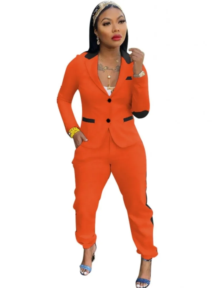 Женский офисный брючный костюм, повседневный комплект из двух предметов, топ с английским воротником и брюки в стиле пэчворк, весна-осень
Женский офисный брючный костюм, повседневный комплект из двух предметов, топ с английским воротником и брюки в стиле пэчворк, весна-осень