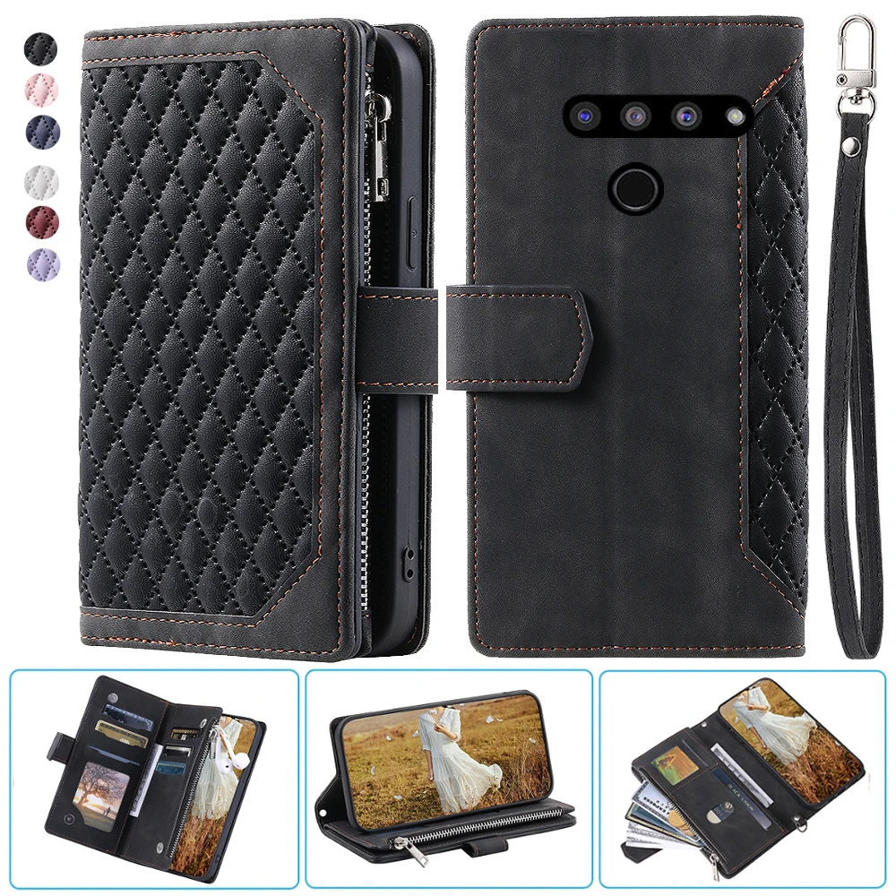 For LG V50 ThinQ 5G Fashion Small Fragrance Zipper Wallet Leather Case Flip Cover Multi Card Slots Cover Folio with Wrist Strap
For LG V50 ThinQ 5G Fashion Small Fragrance Zipper Wallet Leather Case Flip Cover Multi Card Slots Cover Folio with Wrist Strap