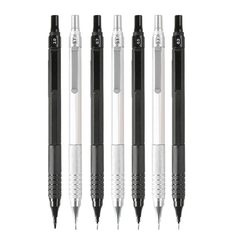 0.3 0.5 0.7 2.0mm Art Drawing Automatic Pencils Low Center Of Gravity Retractable Nib Metal Pencil Office School Gift Box Set
0.3 0.5 0.7 2.0mm Art Drawing Automatic Pencils Low Center Of Gravity Retractable Nib Metal Pencil Office School Gift Box Set