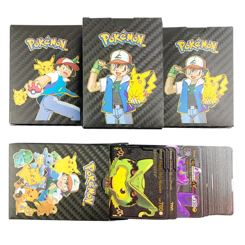 Pokemon Black Gold Silver Game Cards Spanish English TAG Team Gx Vmax Charizard Pikachu Letter Pocket Monster Shiny Box Case Toy
Pokemon Black Gold Silver Game Cards Spanish English TAG Team Gx Vmax Charizard Pikachu Letter Pocket Monster Shiny Box Case Toy