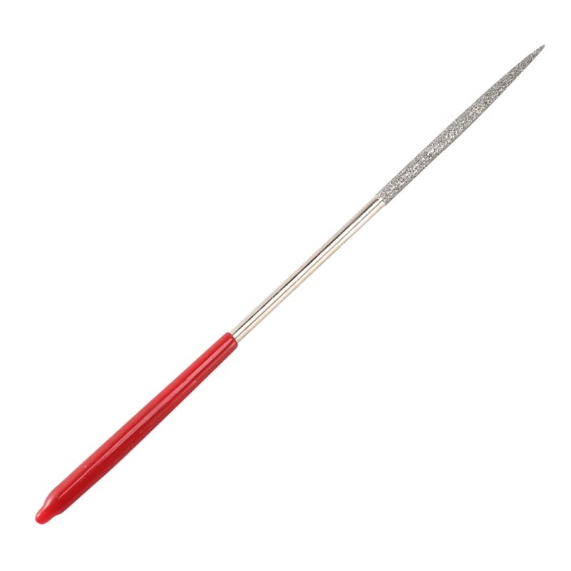 4X Lapidary Round Rat Tail Diamond Files 3Mm X 140Mm Silver Tone Red 
4X Lapidary Round Rat Tail Diamond Files 3Mm X 140Mm Silver Tone Red