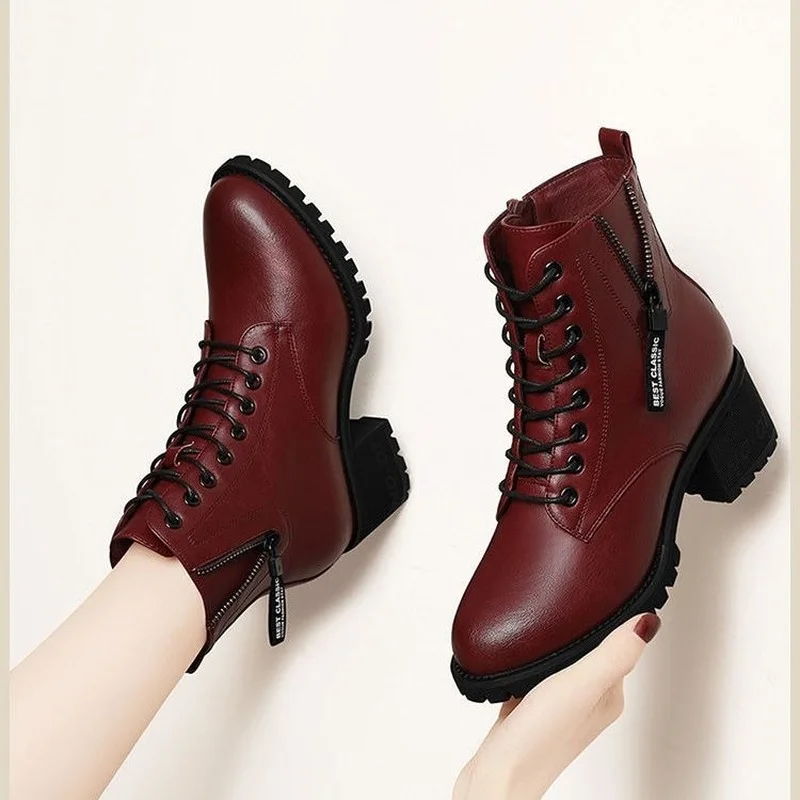 Women Boots 2022 Autumn Winter New Plush Warm Cotton Shoes Lady Fashion Motorcycle Boots Female Leather Lace-up Thick Heel Pumps
Women Boots 2022 Autumn Winter New Plush Warm Cotton Shoes Lady Fashion Motorcycle Boots Female Leather Lace-up Thick Heel Pumps