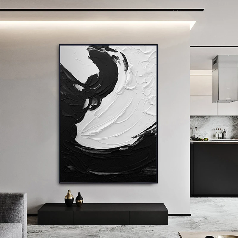 3D Hand Painted Oil Painting Modern Simple Abstract Thick Oil Textured On Canvas Painting Black And White Decorative Paintings
3D Hand Painted Oil Painting Modern Simple Abstract Thick Oil Textured On Canvas Painting Black And White Decorative Paintings