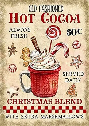 Veidsuh Vintage Metal Tin Sign Hot Chocolate Hot Cocoa Retro Metal Tin Sign Art Wall Decor For Home Kitchen Outdoor Coffee Bar
Veidsuh Vintage Metal Tin Sign Hot Chocolate Hot Cocoa Retro Metal Tin Sign Art Wall Decor For Home Kitchen Outdoor Coffee Bar