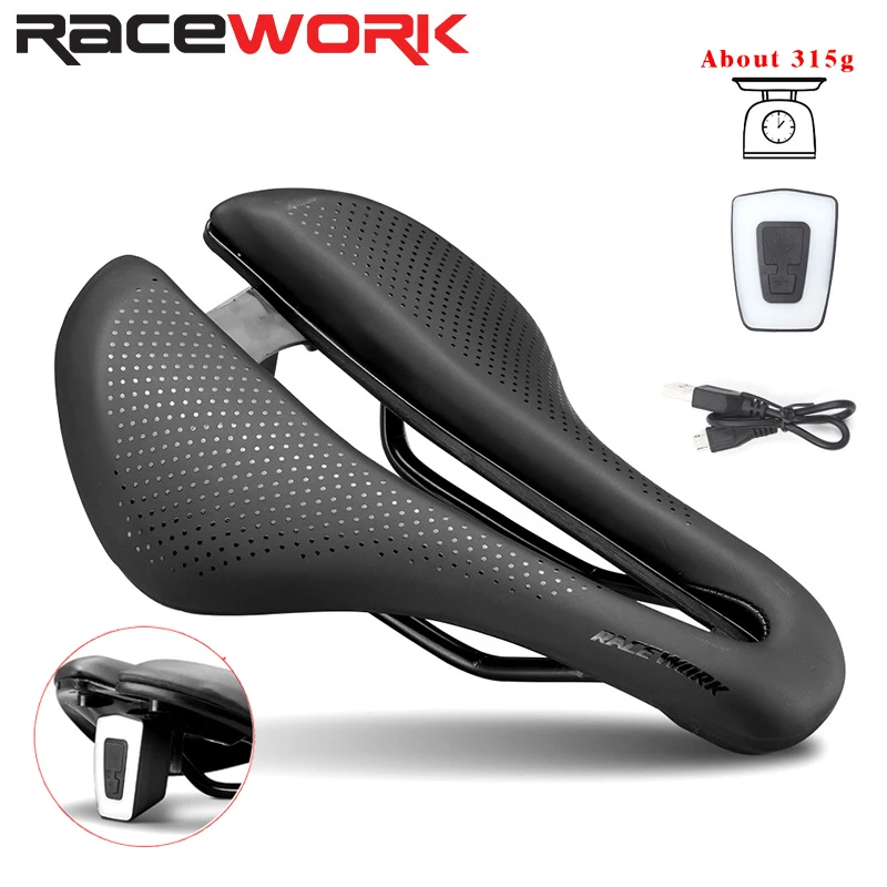 

Велосипедное седло RACEWORK Pro4 для горного велосипеда с подсветкой, дышащее мягкое сиденье для дорожного велосипеда, велосипедные сиденья