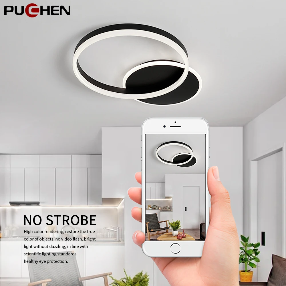 Puchen 55W Acrylic Ceiling Lamp LED Ceiling Lights Stepless Dimming Black/Brown/Gold/White Study Living Room Chandelier
Puchen 55W Acrylic Ceiling Lamp LED Ceiling Lights Stepless Dimming Black/Brown/Gold/White Study Living Room Chandelier