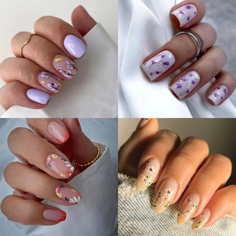 24Pcs/Set False Nail Solid color floral Press On Nail Tips Finished Full Cover Artificial Fake Nails For Nail Tips Beauty
24Pcs/Set False Nail Solid color floral Press On Nail Tips Finished Full Cover Artificial Fake Nails For Nail Tips Beauty