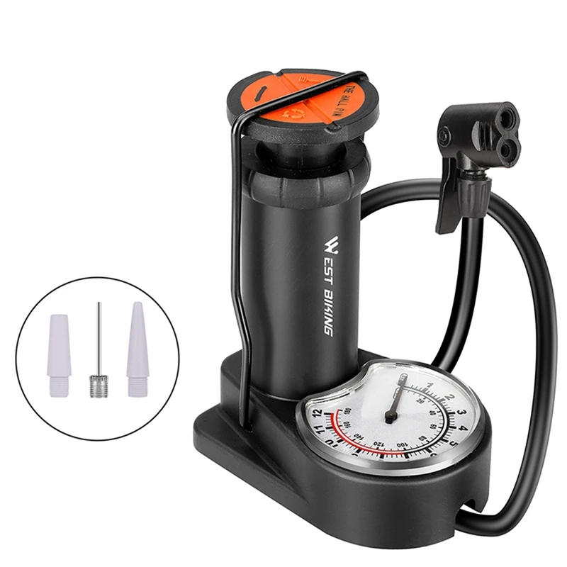 Велосипедный насос WEST BIKING 140PSI, воздушный напольный насос для велосипедных шин с манометром, Schrader Presta Valve, аксессуары для велосипедов
Велосипедный насос WEST BIKING 140PSI, воздушный напольный насос для велосипедных шин с манометром, Schrader Presta Valve, аксессуары для велосипедов