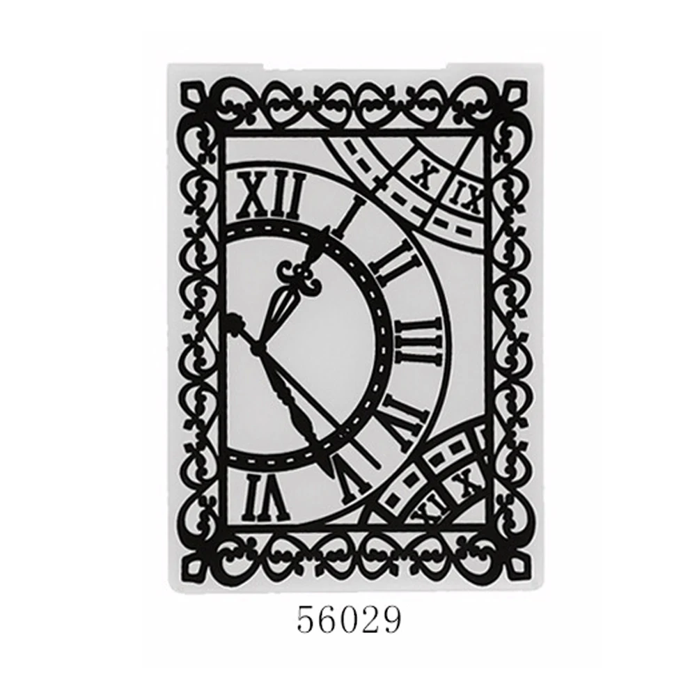 Vintage clock Embossing folders Plastic Background Template for DIY Scrapbooking Crafts Making Photo Album Card Holiday Decor
Vintage clock Embossing folders Plastic Background Template for DIY Scrapbooking Crafts Making Photo Album Card Holiday Decor