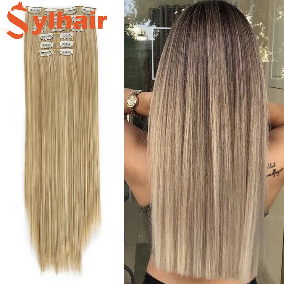 Sylhair Straight Synthetic 22Inch 16 Clips Long Straight Clip In Hair Extensions Full Head Fake Hair Pieces Blonde Mix Brown
Sylhair Straight Synthetic 22Inch 16 Clips Long Straight Clip In Hair Extensions Full Head Fake Hair Pieces Blonde Mix Brown