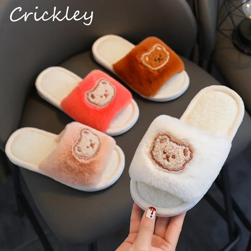 New Bear Cartoon Boys Girls Slippers Autumn Winter Bedroom Shoes For Children Soft Anti Slip Warm Plush Kids Flats Slippers
New Bear Cartoon Boys Girls Slippers Autumn Winter Bedroom Shoes For Children Soft Anti Slip Warm Plush Kids Flats Slippers
