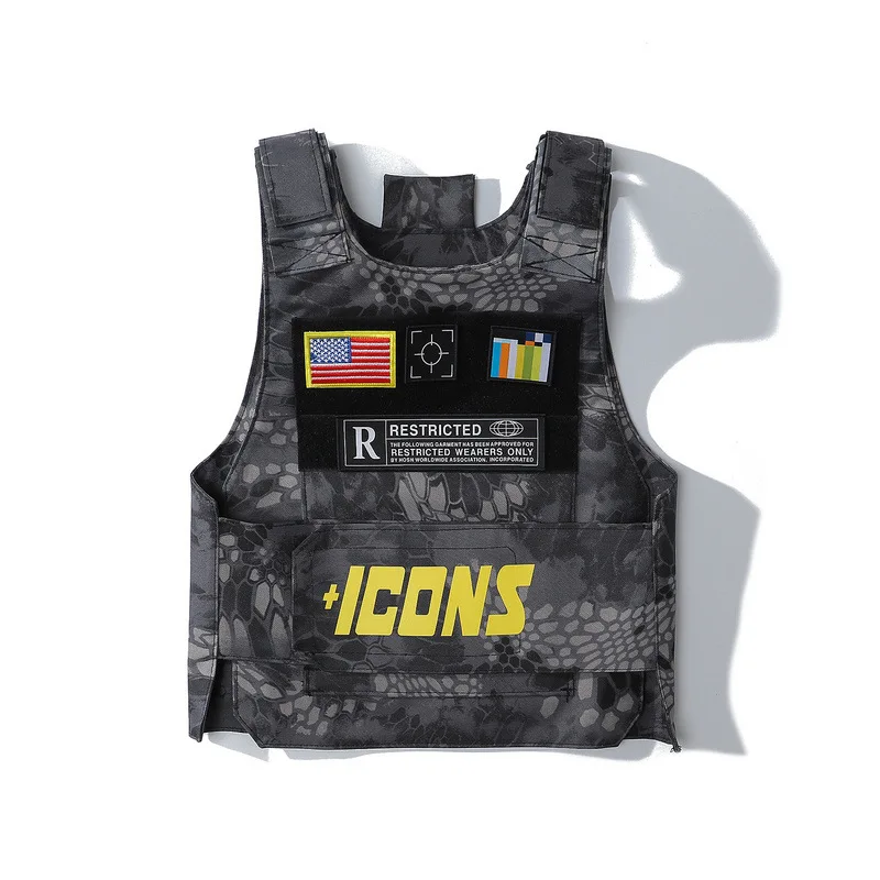 Techwear Letter Print American Hip Hop Men's Cargo Vest Sleeveless Jacket Male Patchwork Casual Tactical Loose Streetwear Top
Techwear Letter Print American Hip Hop Men's Cargo Vest Sleeveless Jacket Male Patchwork Casual Tactical Loose Streetwear Top