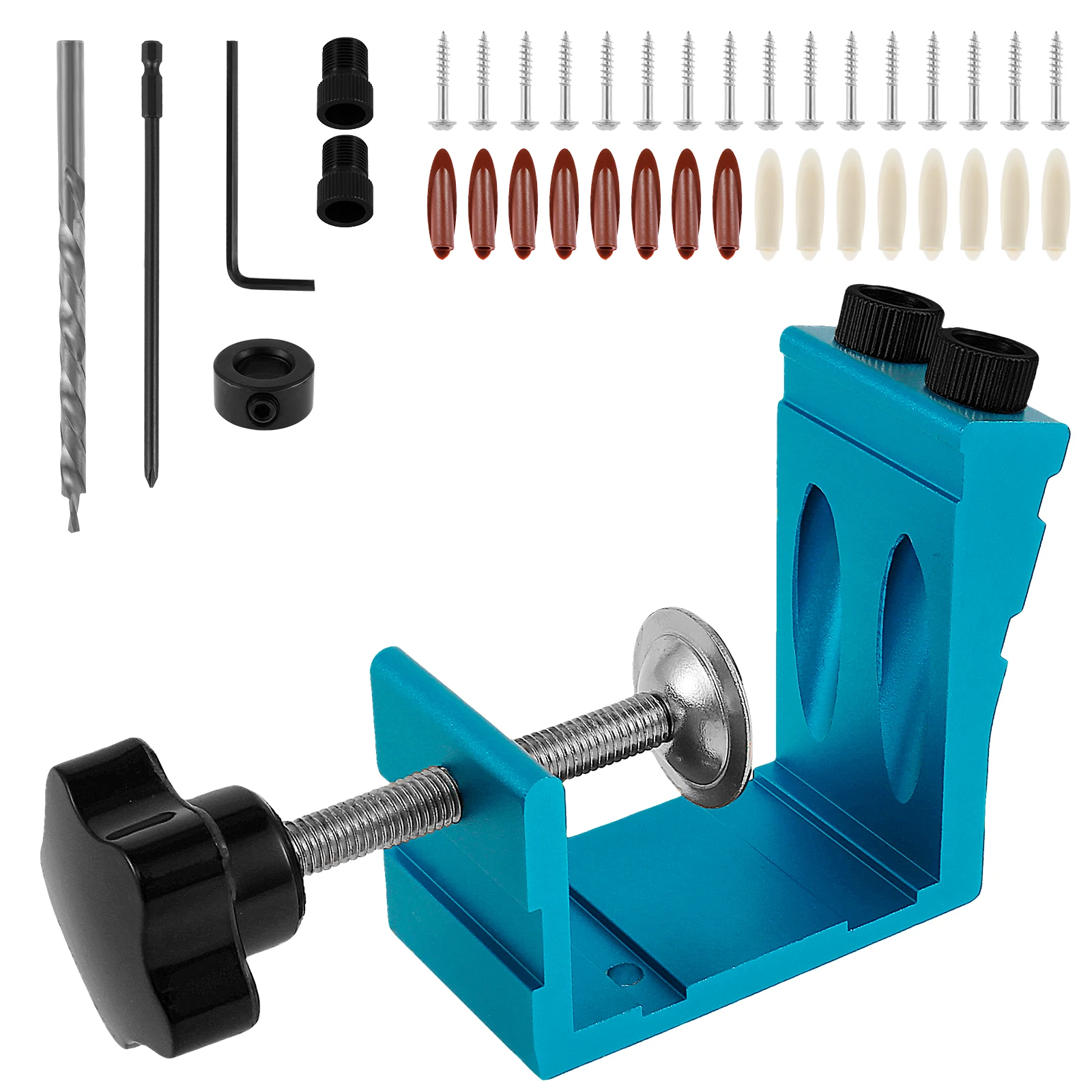 Набор направляющих для сверления, комплект из 47 предметов, из алюминиевого сплава, с отверстиями под углом 15 °, для работ по дереву
Набор направляющих для сверления, комплект из 47 предметов, из алюминиевого сплава, с отверстиями под углом 15 °, для работ по дереву