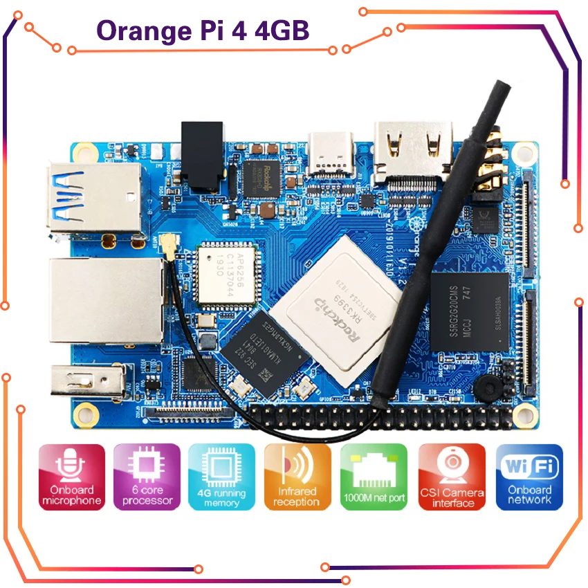 Orange Pi 4 4GB DDR4+16GB EMMC Flash Rockchip RK3399 Dual-core+Quad-core Cortex Development Board OPI14
Orange Pi 4 4GB DDR4+16GB EMMC Flash Rockchip RK3399 Dual-core+Quad-core Cortex Development Board OPI14