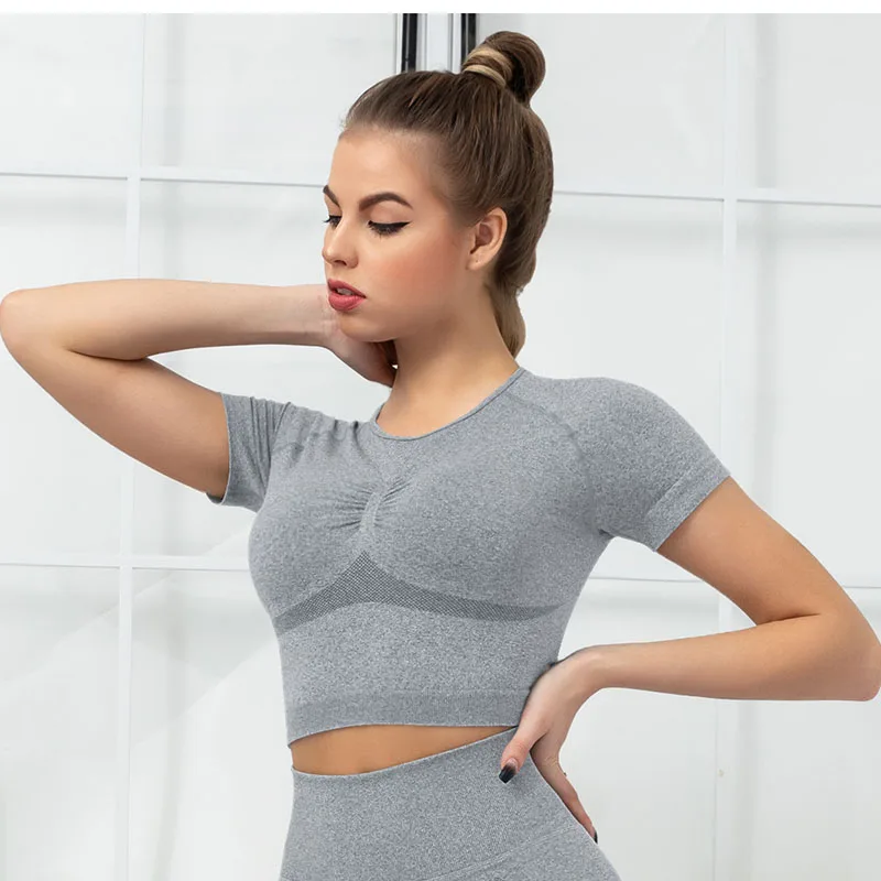 Bauhinia Seamless Knitted Running Shirts Women Sports Training Yoga T-shirts Woman Quick Dry Fitness Cropped Gym Tops Ladies
Bauhinia Seamless Knitted Running Shirts Women Sports Training Yoga T-shirts Woman Quick Dry Fitness Cropped Gym Tops Ladies