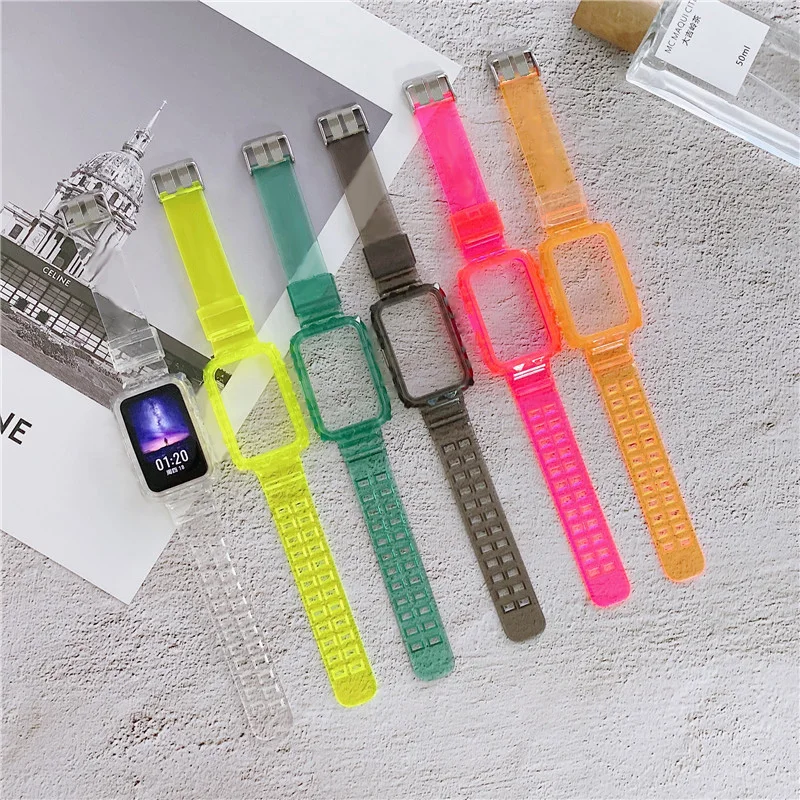 Soft Case+Integrated Clear Band For Huawei Watch Fit 2 New Strap Plastic Sport Clear Belt Bracelet correa Huawei Watch Fit Strap 
Soft Case+Integrated Clear Band For Huawei Watch Fit 2 New Strap Plastic Sport Clear Belt Bracelet correa Huawei Watch Fit Strap