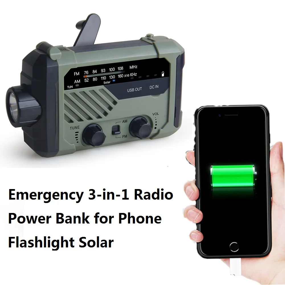 Portable Radio Hand Crank AM FM NOAA Emergency 3-in-1 Reading Lamp Flashlight Solar Charging 2000mAh Power Bank for Phone Hot
Portable Radio Hand Crank AM FM NOAA Emergency 3-in-1 Reading Lamp Flashlight Solar Charging 2000mAh Power Bank for Phone Hot
