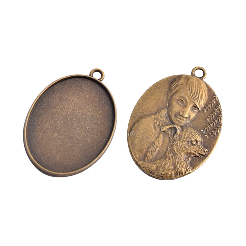 New Fashion 5pcs 30x40mm Inner Size Bronze Plated boy dog style Cabochon Base Setting Charms Pendant
New Fashion 5pcs 30x40mm Inner Size Bronze Plated boy dog style Cabochon Base Setting Charms Pendant
