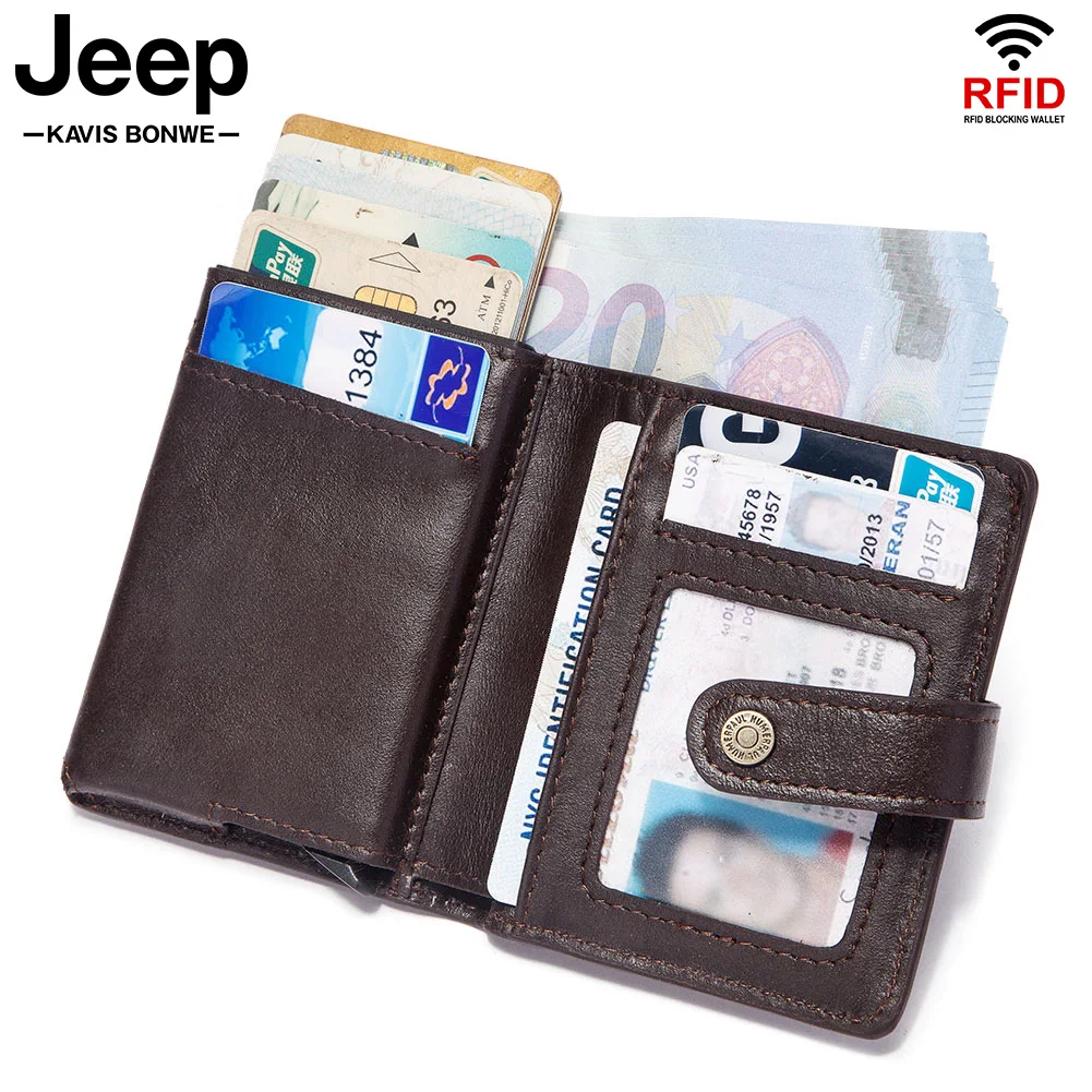 Hot Genuine Leather Card Holder Wallet New Design Minimalist Rfid Blocking Slim Metal Cardholder Anti Protect Money Walet Boys
Hot Genuine Leather Card Holder Wallet New Design Minimalist Rfid Blocking Slim Metal Cardholder Anti Protect Money Walet Boys
