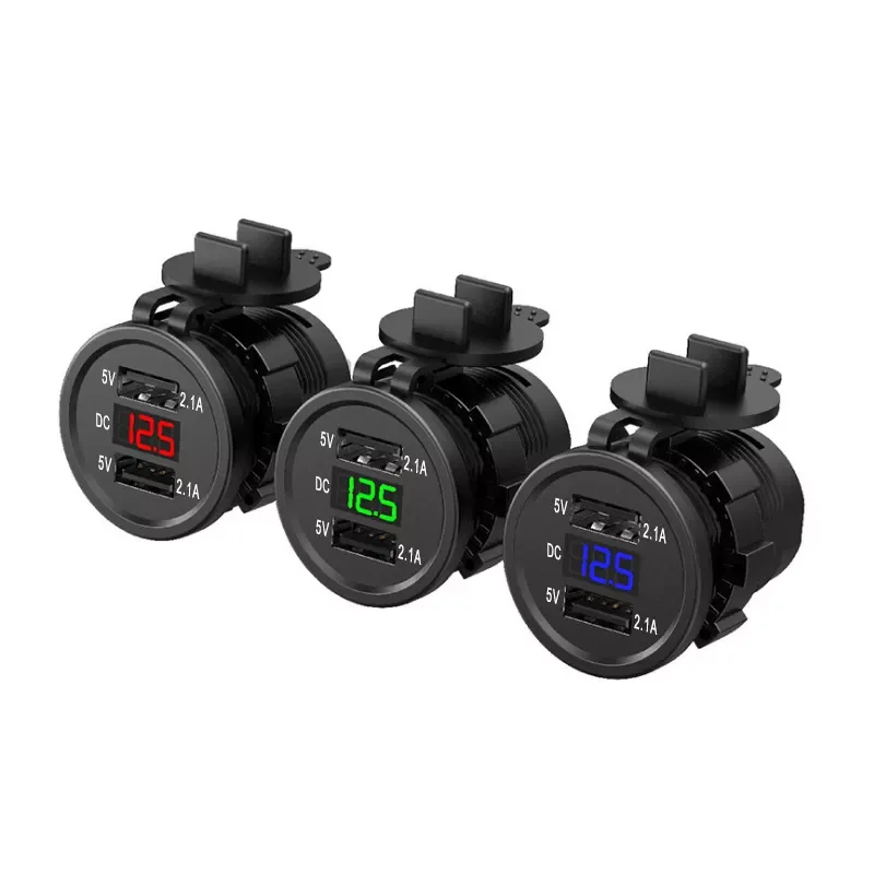 DC 12-24V 4.2A Dual USB Motorcycle Cigarette Lighter Car Cigarette Lighter Charger Socket Charger+LED Digital Voltmeter Monitor
DC 12-24V 4.2A Dual USB Motorcycle Cigarette Lighter Car Cigarette Lighter Charger Socket Charger+LED Digital Voltmeter Monitor