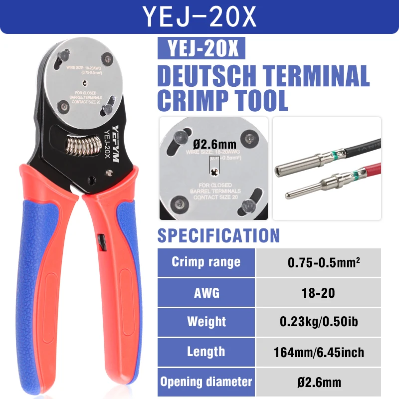 Инструмент для обжима Deutsch, щипцы для закрытых цилиндровYEJ-12X/16X/20X: инструмент для обжима 4-стороннего внутреннего разъема для плоскогубцев для твердых контактов Deutsch
Инструмент для обжима Deutsch, щипцы для закрытых цилиндровYEJ-12X/16X/20X: инструмент для обжима 4-стороннего внутреннего разъема для плоскогубцев для твердых контактов Deutsch