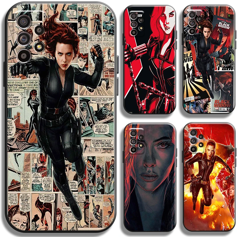 

Avengers Black Widow Phone Case For Samsung Galaxy A52 4G A52 5G Full Protection Liquid Silicon Soft Back Shell Carcasa Cases