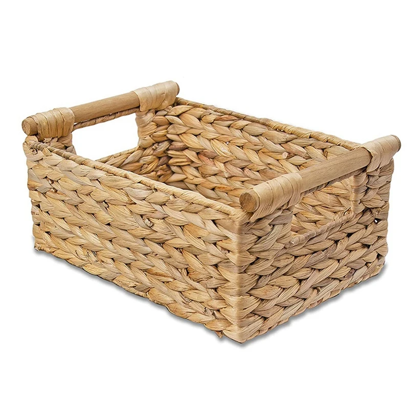 6X Small Wicker Baskets For Organizing Bathroom, Hyacinth Baskets For Storage, Wicker Storage Basket With Wooden Handle
6X Small Wicker Baskets For Organizing Bathroom, Hyacinth Baskets For Storage, Wicker Storage Basket With Wooden Handle