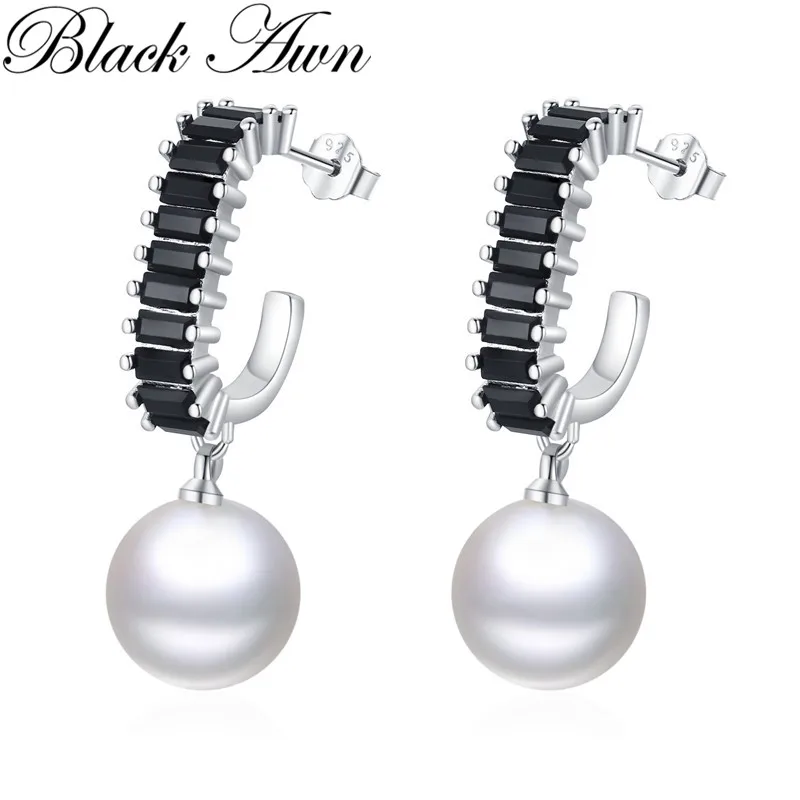Black Awn Hoop Earrings for Women Classic Silver Trendy Spinel Engagement Fashion Jewelry I250
Black Awn Hoop Earrings for Women Classic Silver Trendy Spinel Engagement Fashion Jewelry I250