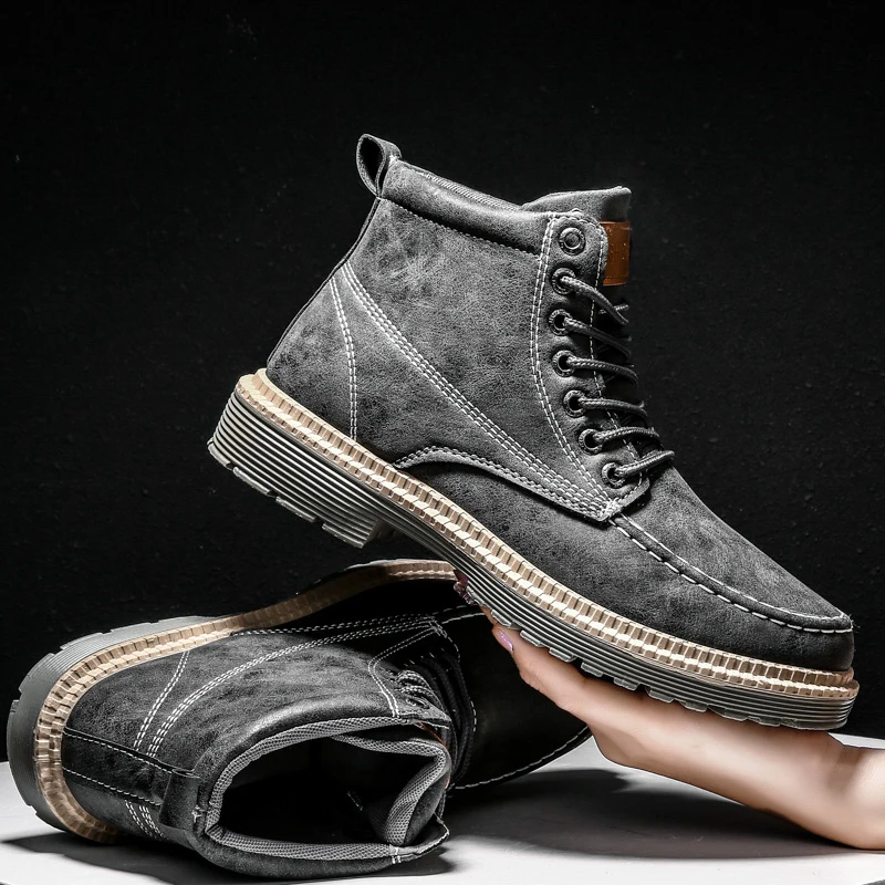 Осенне-зимние ботинки для инструментов, Мужская Уличная обувь с высоким берцем, мужские байкерские ботинки, Легкая очистка, износостойкая водонепроницаемая обувь
Осенне-зимние ботинки для инструментов, Мужская Уличная обувь с высоким берцем, мужские байкерские ботинки, Легкая очистка, износостойкая водонепроницаемая обувь