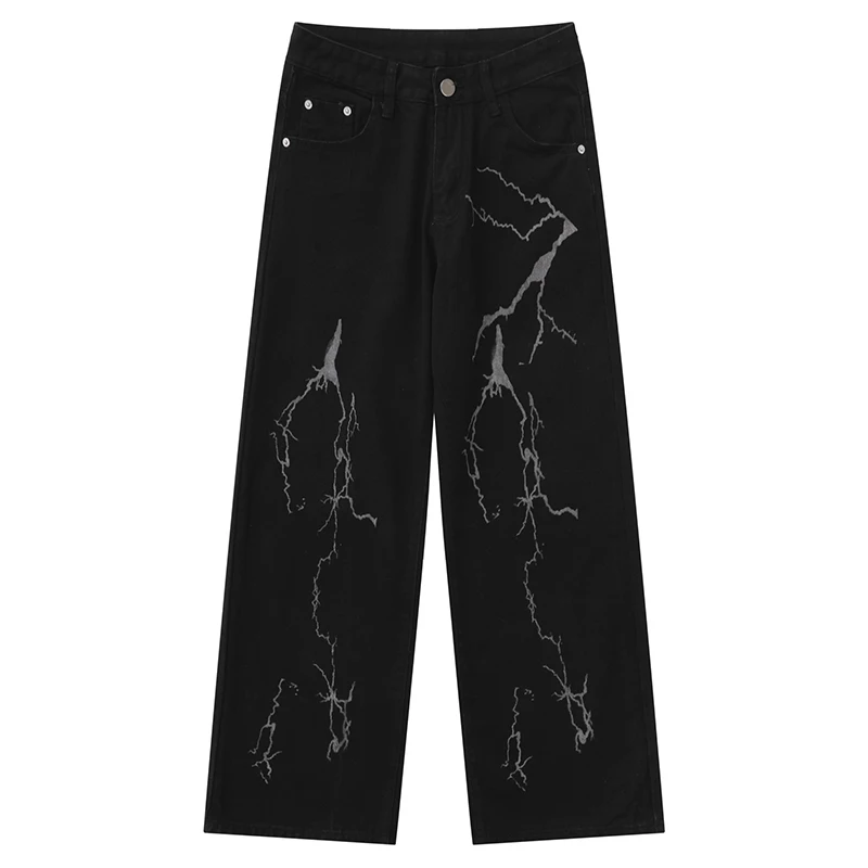 Summer Men Straight Jeans Hip Hop Lightning Graphic Print Denim Pants Vintage Streetwear Harajuku Casual Cotton Cowboy Trousers
Summer Men Straight Jeans Hip Hop Lightning Graphic Print Denim Pants Vintage Streetwear Harajuku Casual Cotton Cowboy Trousers